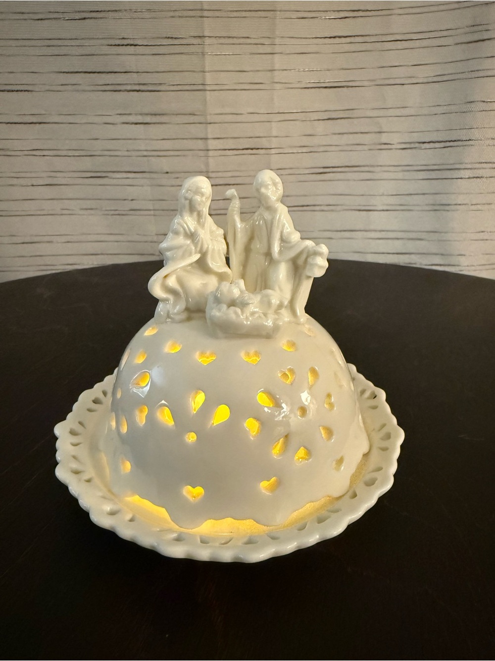 White Ceramic Nativity Fairy Lamp-Home Accents